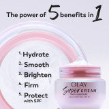 Olay Super Cream with Sunscreen SPF 30, Ultra Lightweight SPF Face Moisturizer