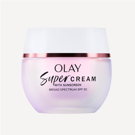 Olay Super Cream with Sunscreen SPF 30, Ultra Lightweight SPF Face Moisturizer